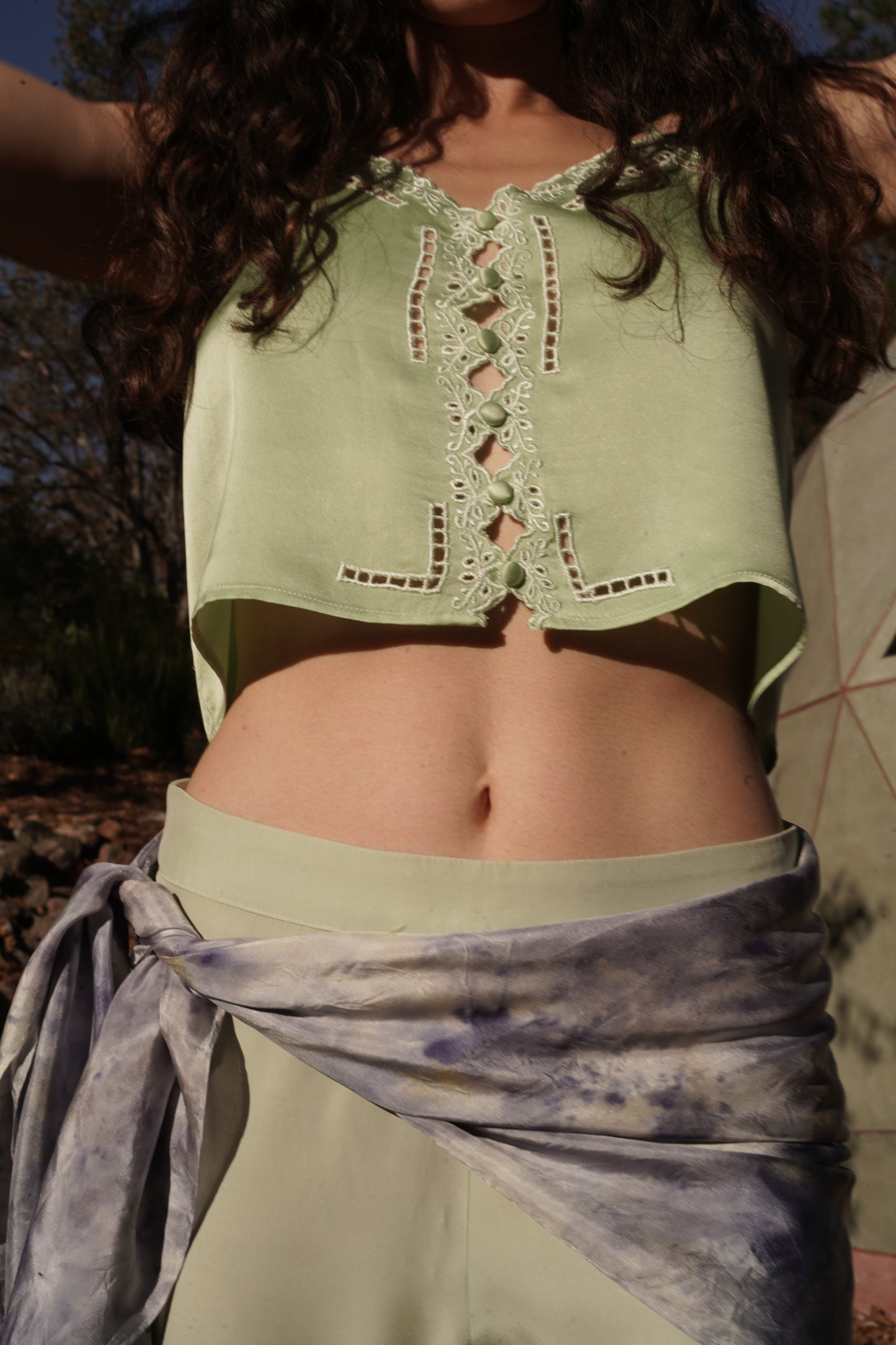 Amara Silk Top – Mint