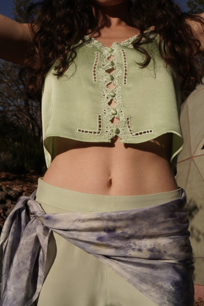 Amara Silk Top – Mint