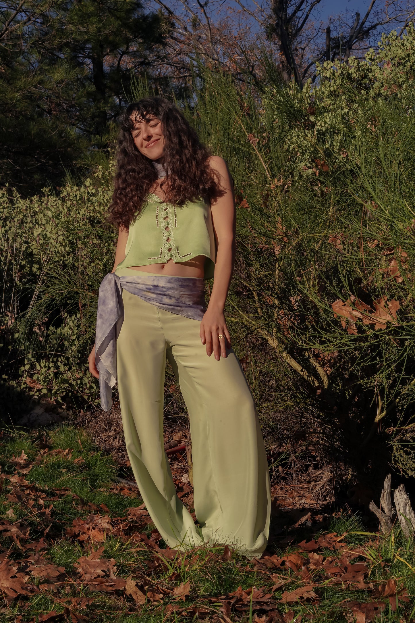 Amara Silk Top – Mint