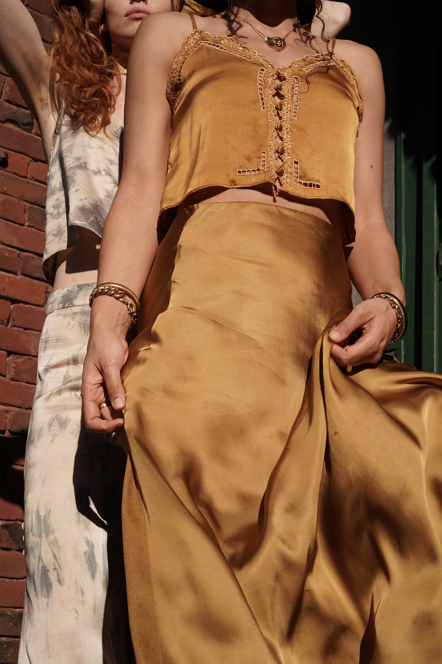 Amara Silk Top – Brass