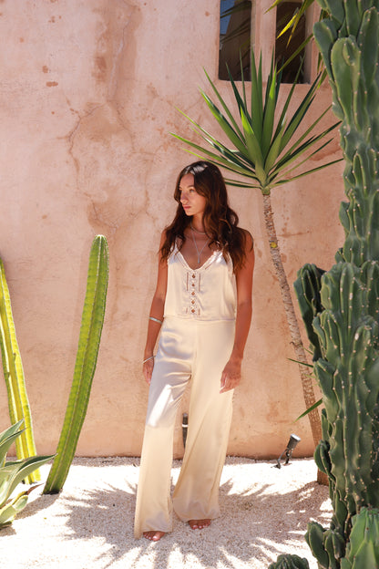 Veda Silk Pants - Champagne