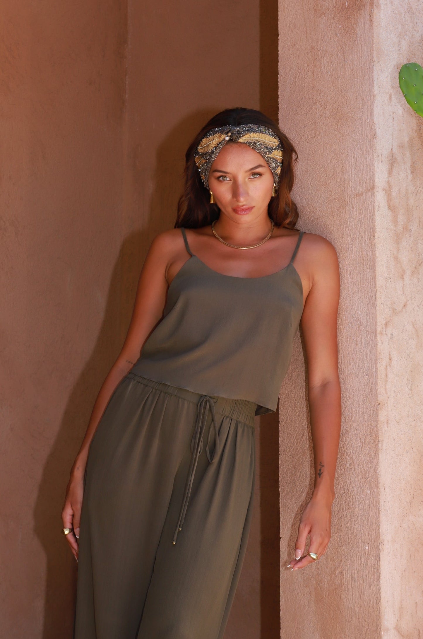 ZOLA – Silk Drawstring  Pants - Licorice