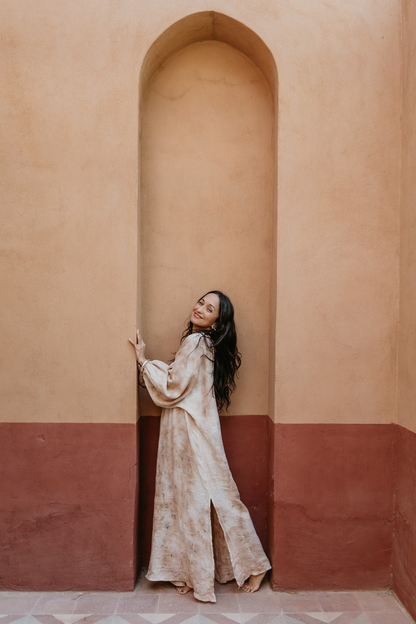 Nomad Linen Kaftan - Botanical Dyed Linen Dress