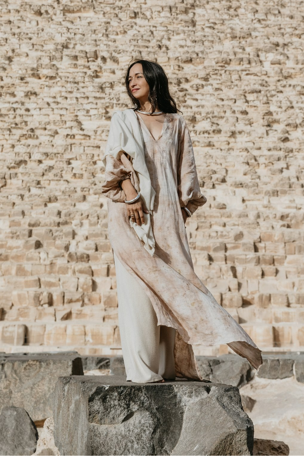 Nomad Linen Kaftan - Botanical Dyed Linen Dress