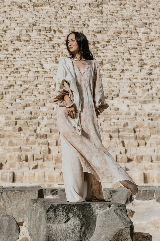 Nomad Linen Kaftan - Botanical Dyed Linen Dress