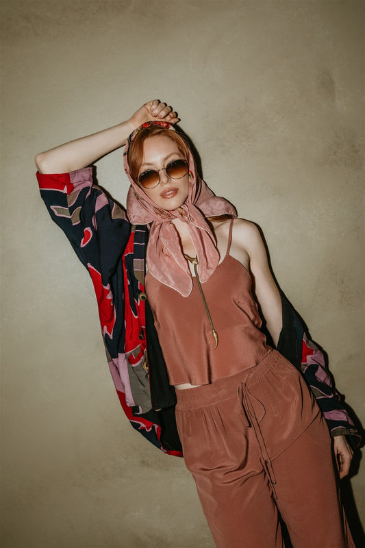 Nyara Silk Crepe Top - Plum