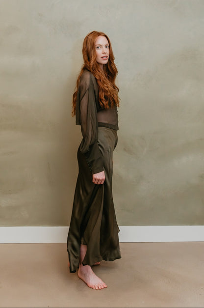 Eclipse Silk Chiffon Top – Licorice