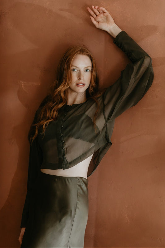 Eclipse Silk Chiffon Top – Licorice