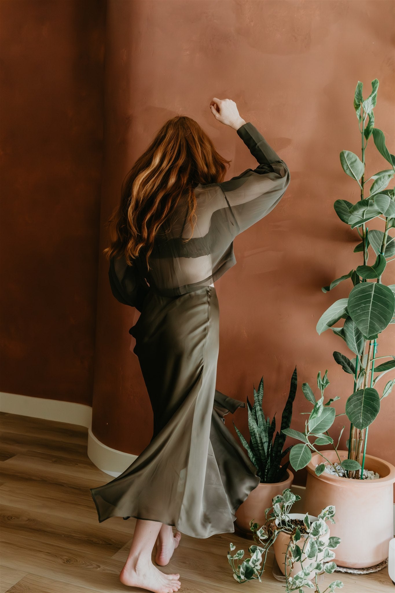 Aura Skirt – Licorice - Viscose satin skirt