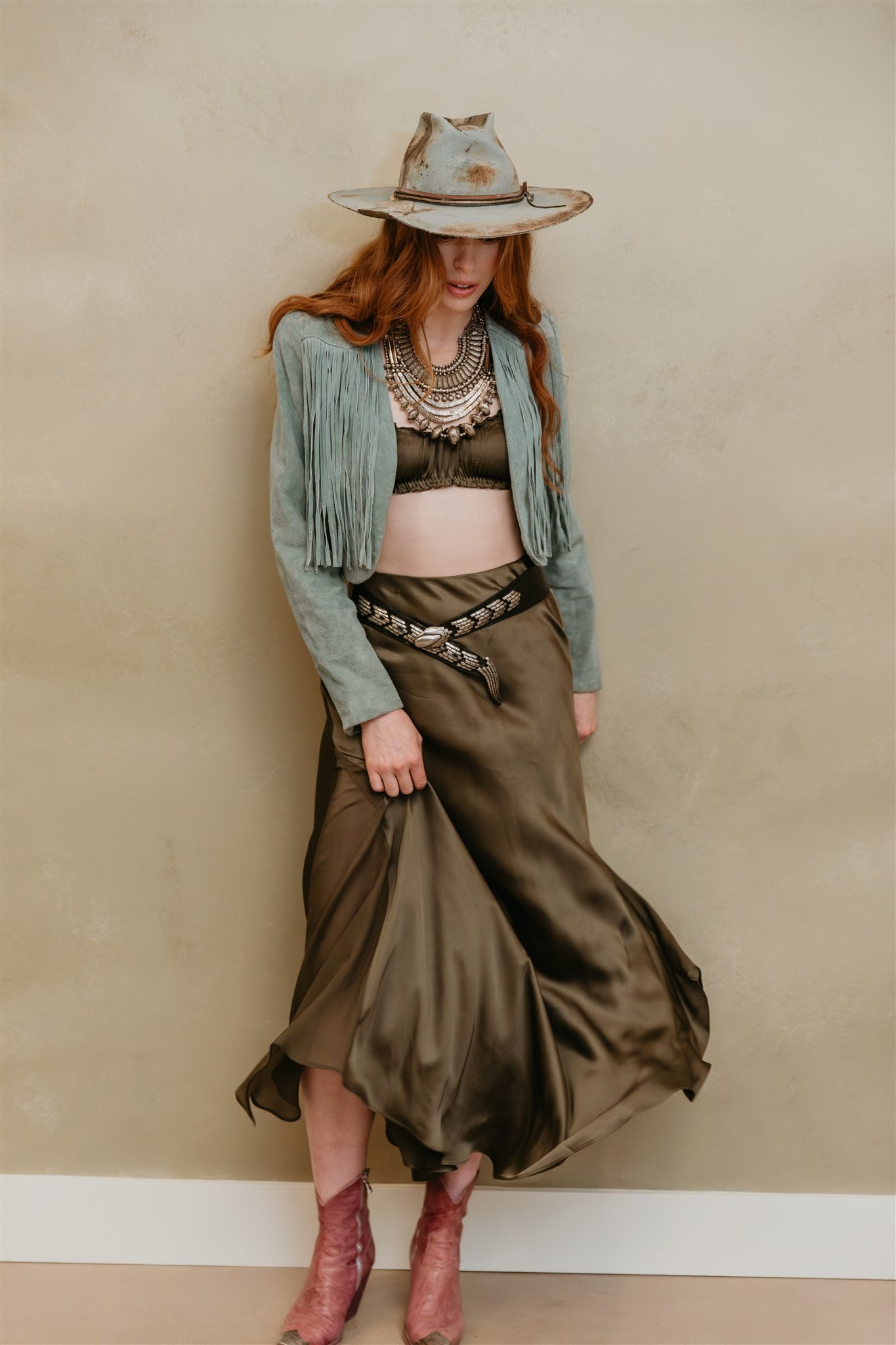 Aura Skirt – Licorice - Viscose satin skirt