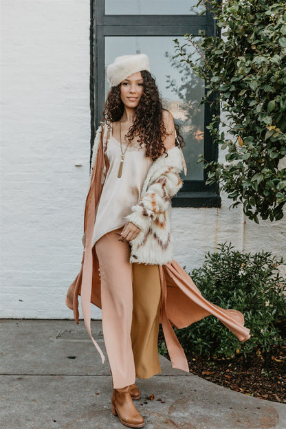 Veda Silk Pants – Peach & Brass