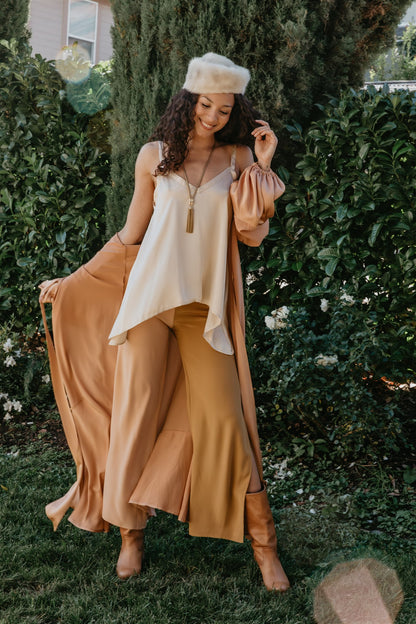 Veda Silk Pants – Peach & Brass