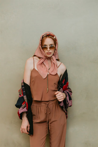 Nyara Silk Crepe Top - Plum