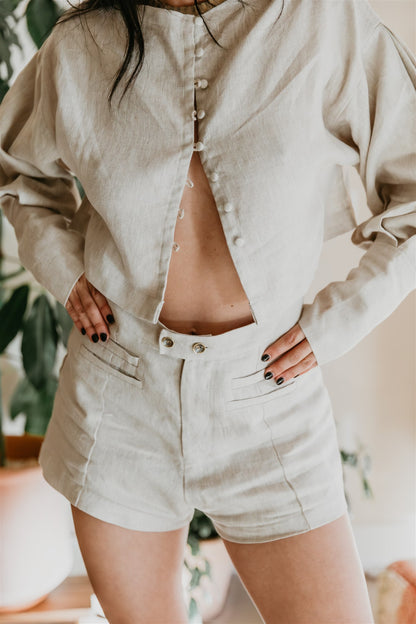 Sahara Linen Shorts – Sand Washed
