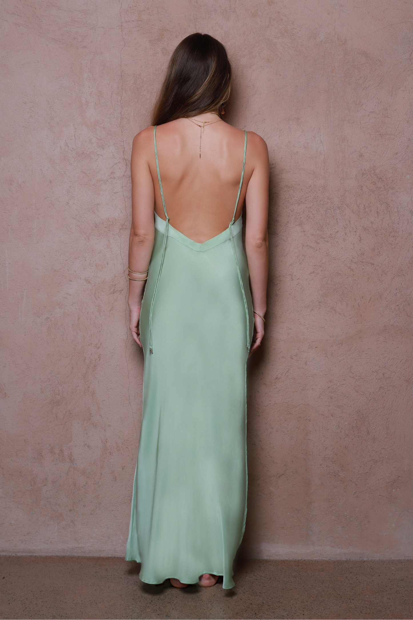 Nova Silk Slip Dress - Mint