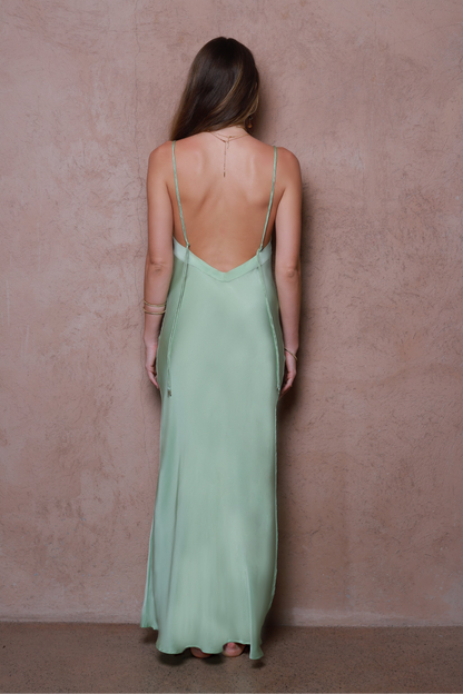 Nova Silk Slip Dress - Mint
